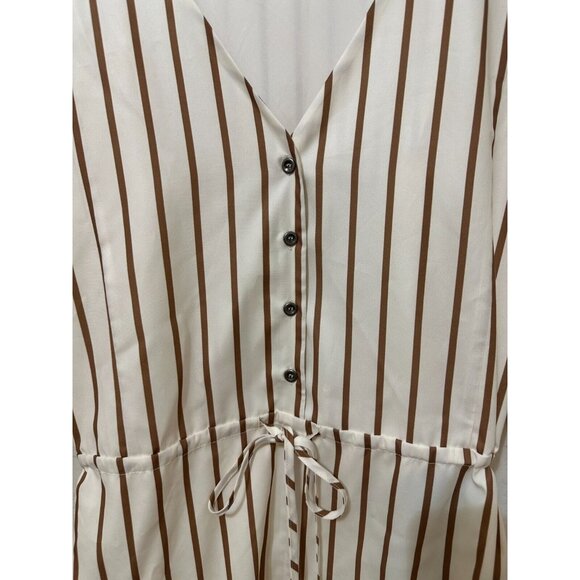 Womans Striped Jumpsuit Sz S/M Minimal Quiet Luxury Capsule Beachy Resort Cruise - Picture 11 of 14